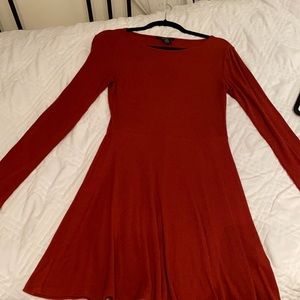 Orange/Red Longsleeve ribbed dress